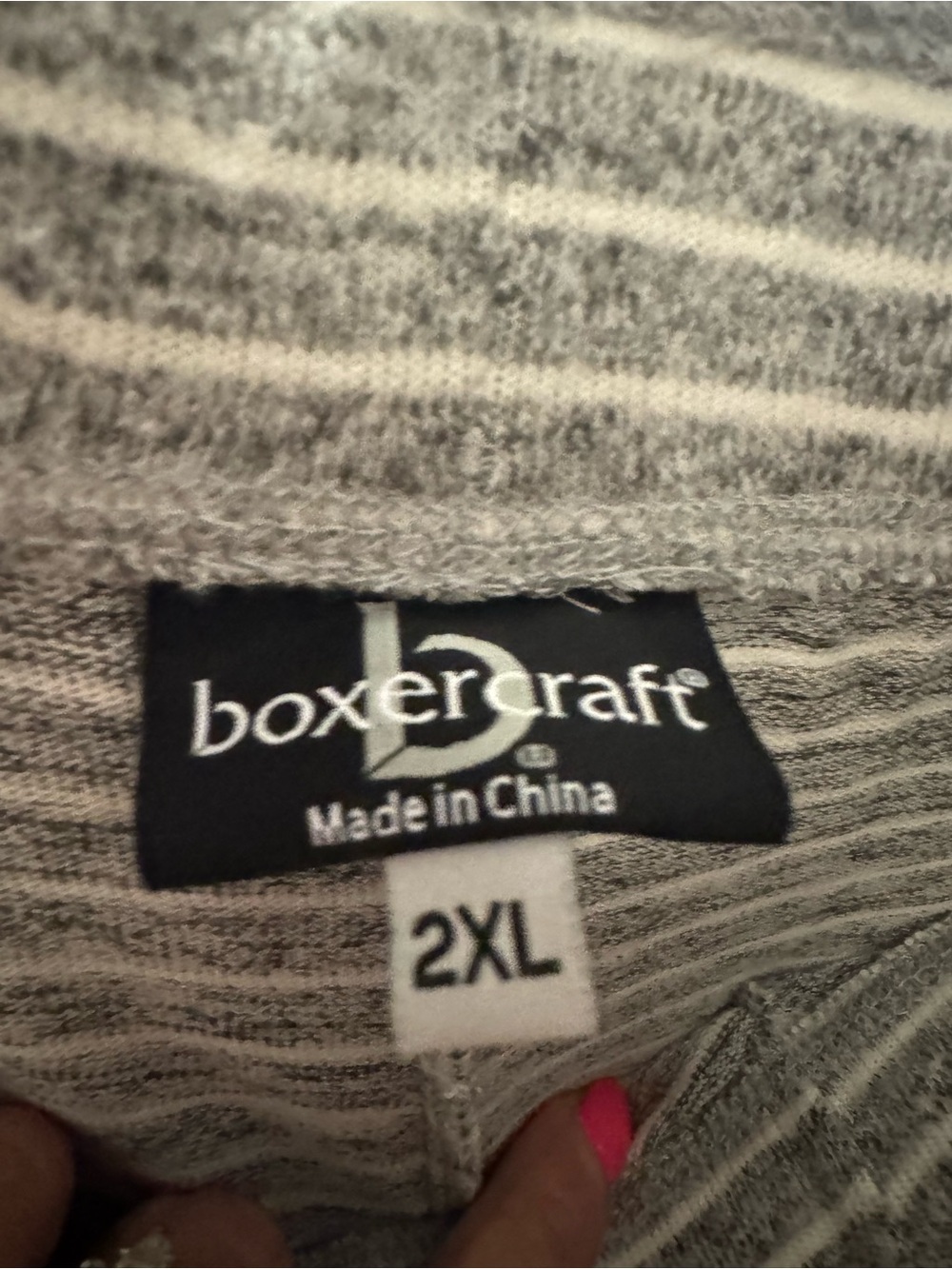 boxercraft Gray and White Striped Men’s Lounge Joggers - Picture 3 of 3